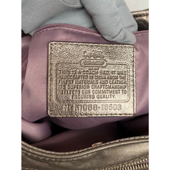 Coach Madison Metallic Silver Leather Hobo Shoulder Bag - Picture 8 of 16